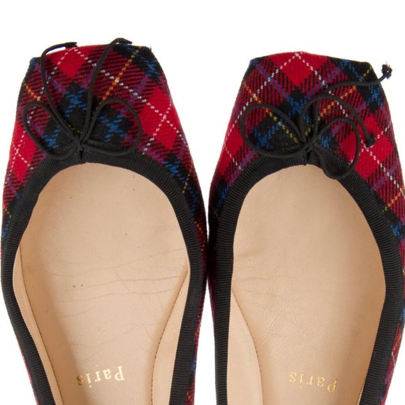 Christian Louboutin Shoes - Christian Louboutin Mamadrague plaid tartan wool Flats $495 37 36.5 RARE skims